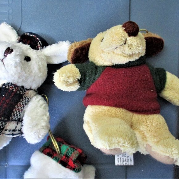 Vintage HUGFUN Set of 5 Plush Animal Ornaments - Picture 4 of 9